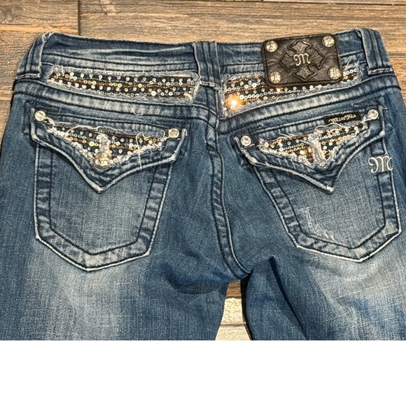 Miss Me Denim - Miss Me Embellished Bling Bootcut Jeans Low Rise 28x34 (28x30) Western Y2K BKE